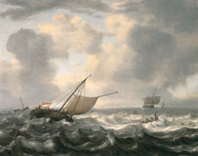 Navi su un mare mosso da Hendrik van Anthonissen